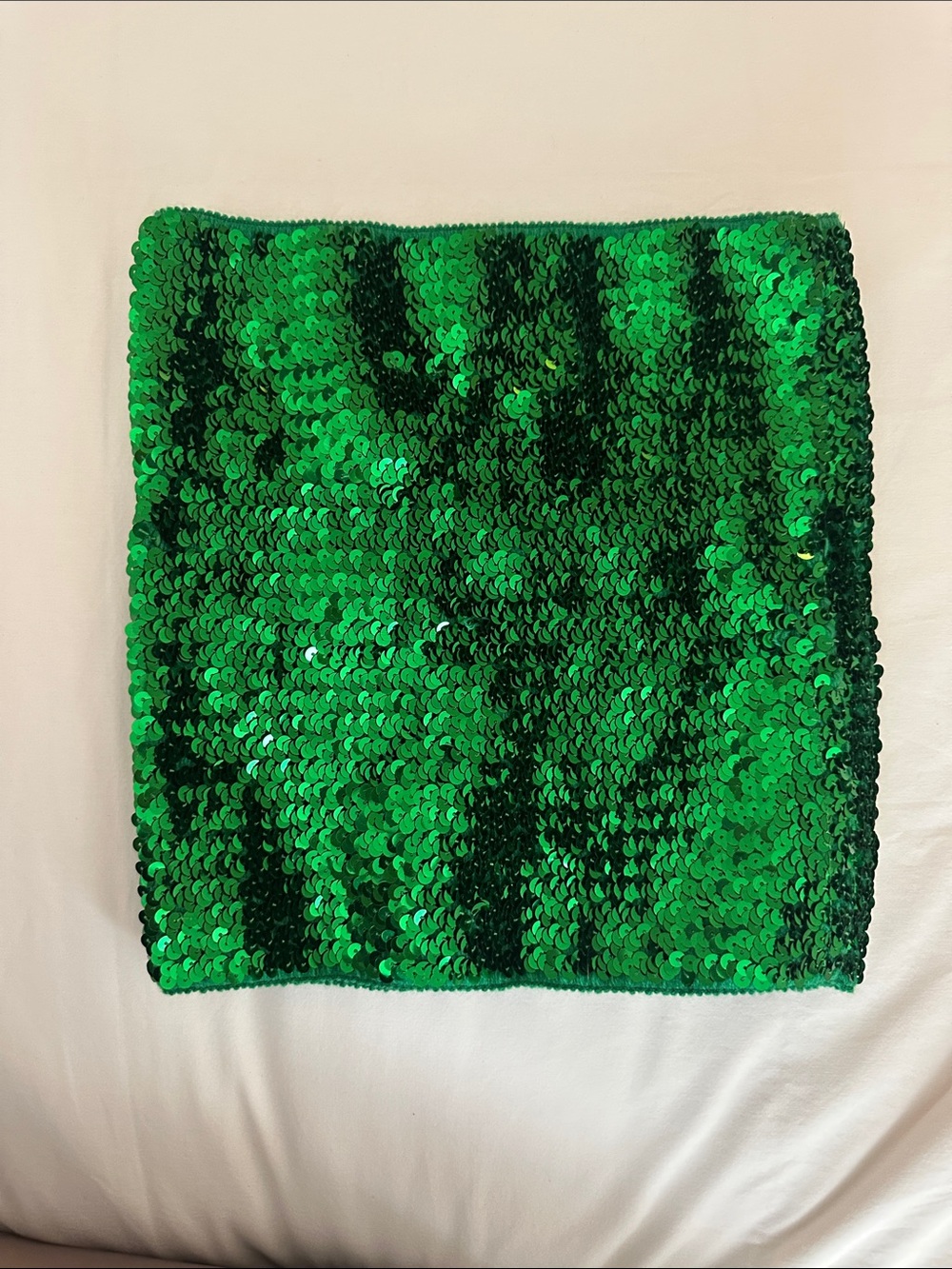 Green Sequin Crop Top - Women's Sparkle Tube Top